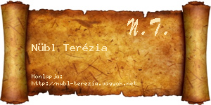 Nübl Terézia névjegykártya